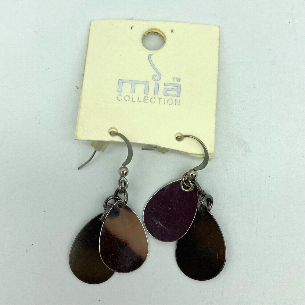 Mia® Collection Earrings Silver Tone 3" Drop Dangle Fashion New On Card
